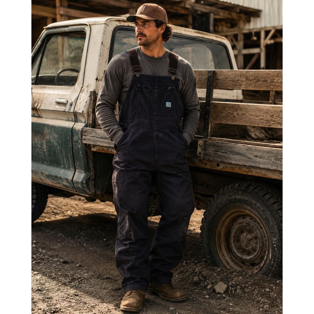 Carhartt Brown Loose Fit Dungarees Jumpsuit Overalls Mens Size XXL